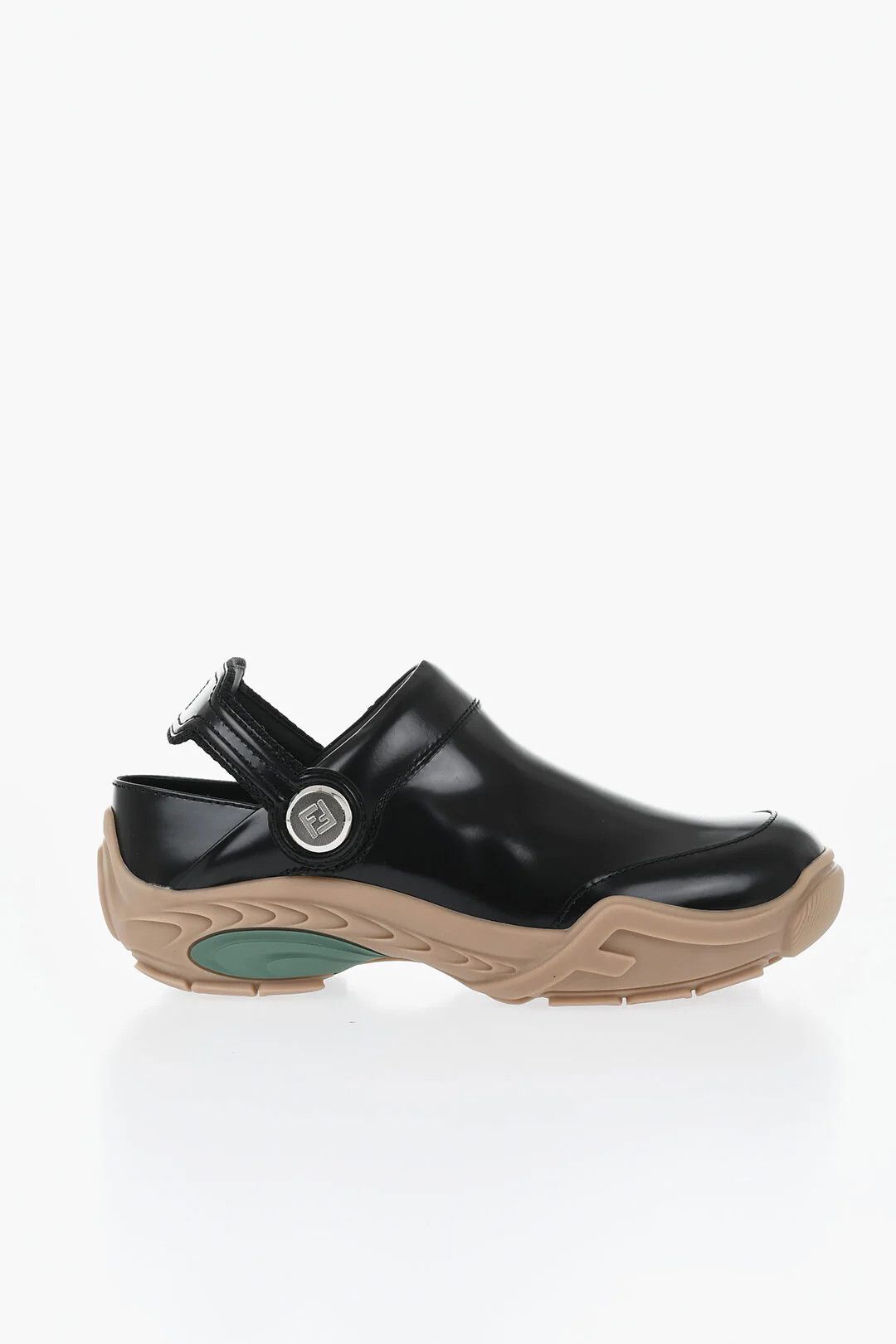 Fendi og1mm0326 Brushed-Leather Mules in Black & White Size US 9 / EU 42 - 1 Thumbnail