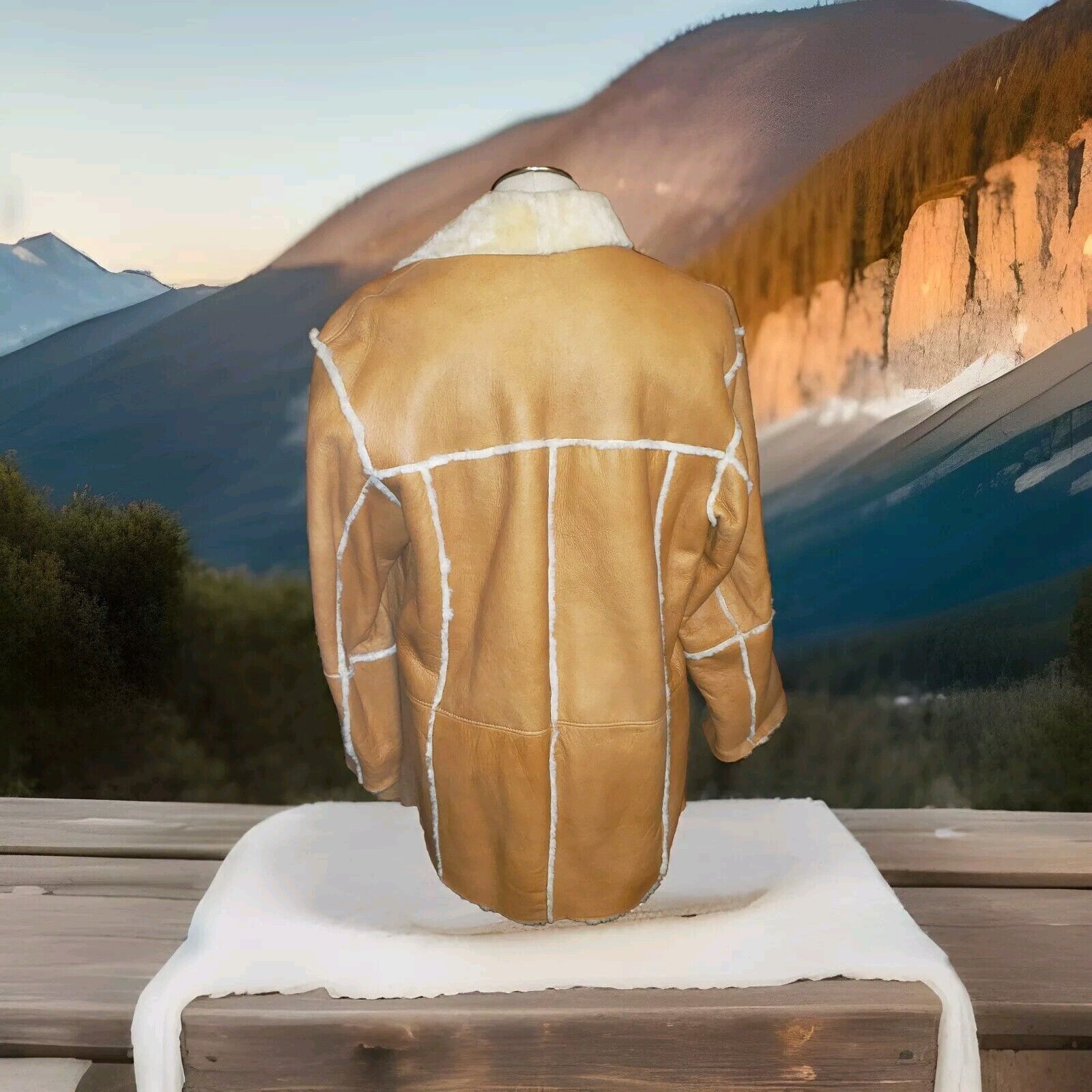 Other 100% Genuine Shearling Leather Coat Jacket Grande Pieles Size US XL / EU 56 / 4 - 2 Thumbnail