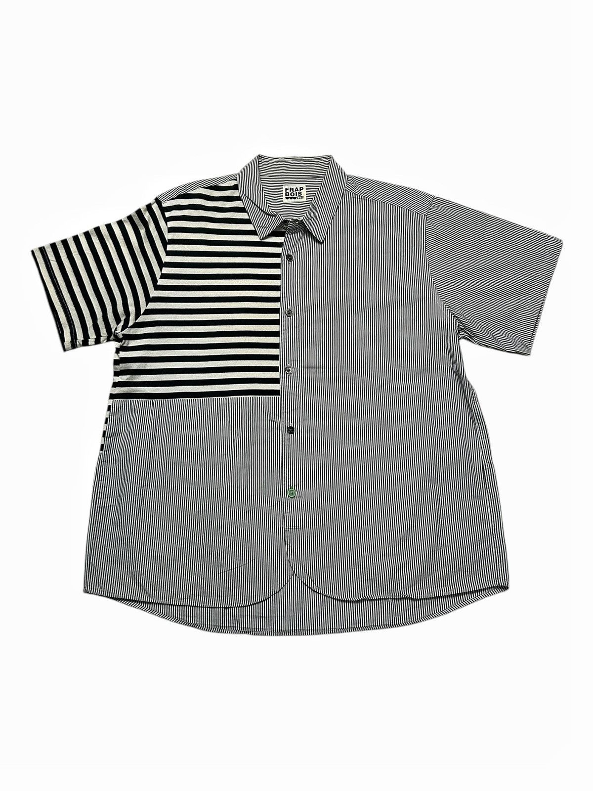 Frapbois × Issey Miyake × Japanese Brand FRAPBOIS Issey Miyake Shirt Short Sleeve Button Up Striped Size US M / EU 48-50 / 2 - 2 Thumbnail