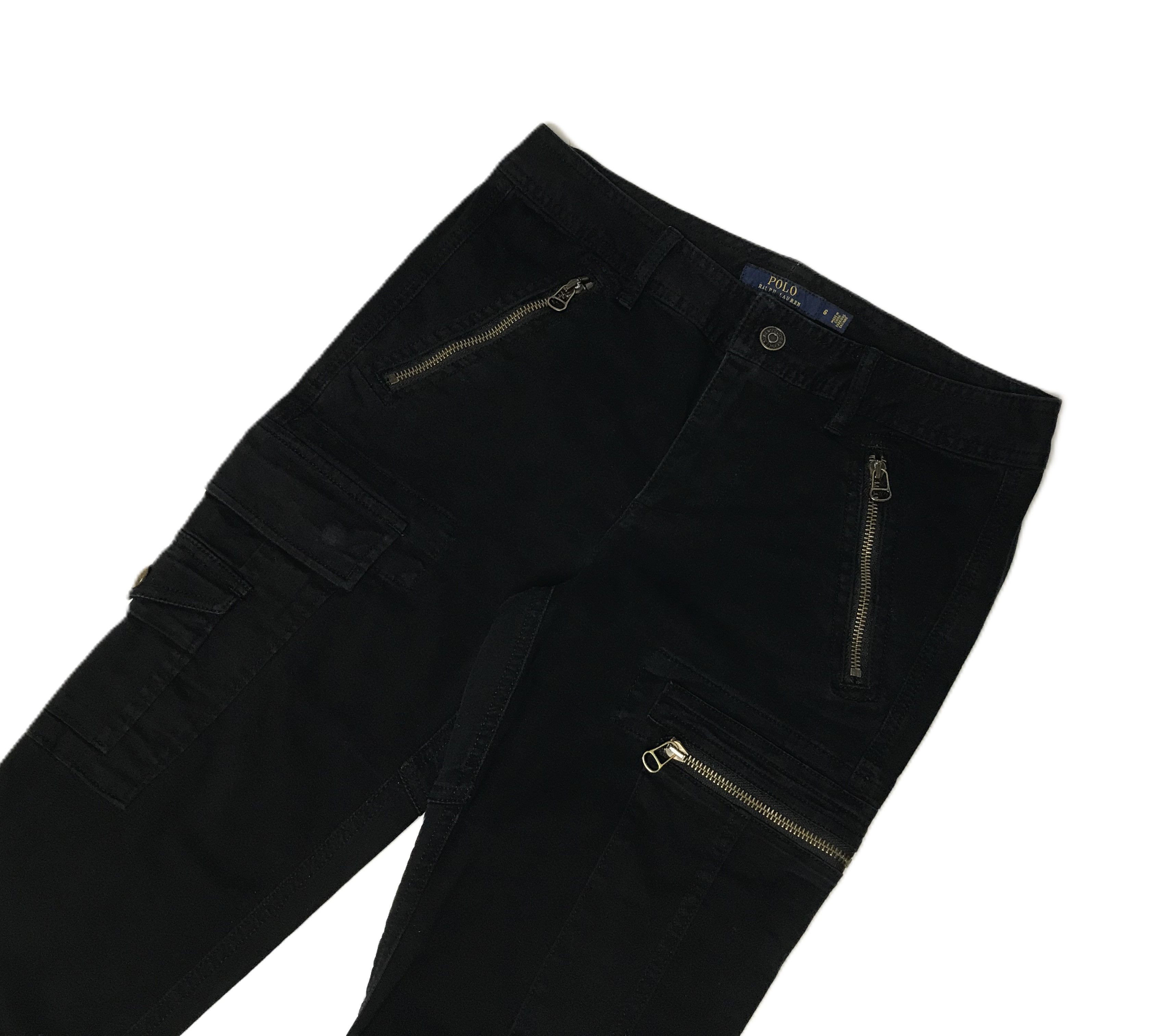 Polo Ralph Lauren Polo Ralph Lauren Womens Zipper Cargo Pants Black Skinny Size 28" / US 6 / IT 42 - 3 Thumbnail