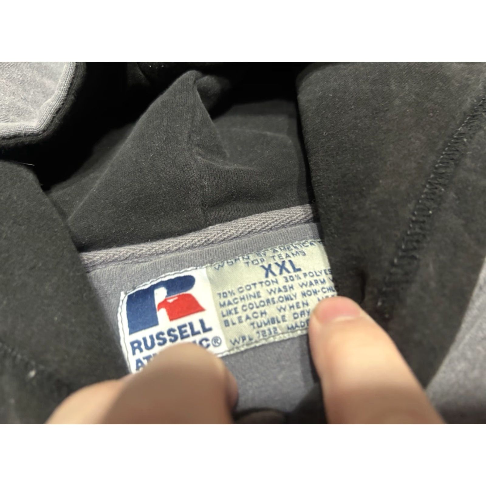 Russell Athletic VINTAGE Russell Athletic Hoodie Mens 2XL Gray Cotton Fleece Logo Embroidered Pullover Sweatshirt Size US XXL / EU 58 / 5 - 2 Thumbnail