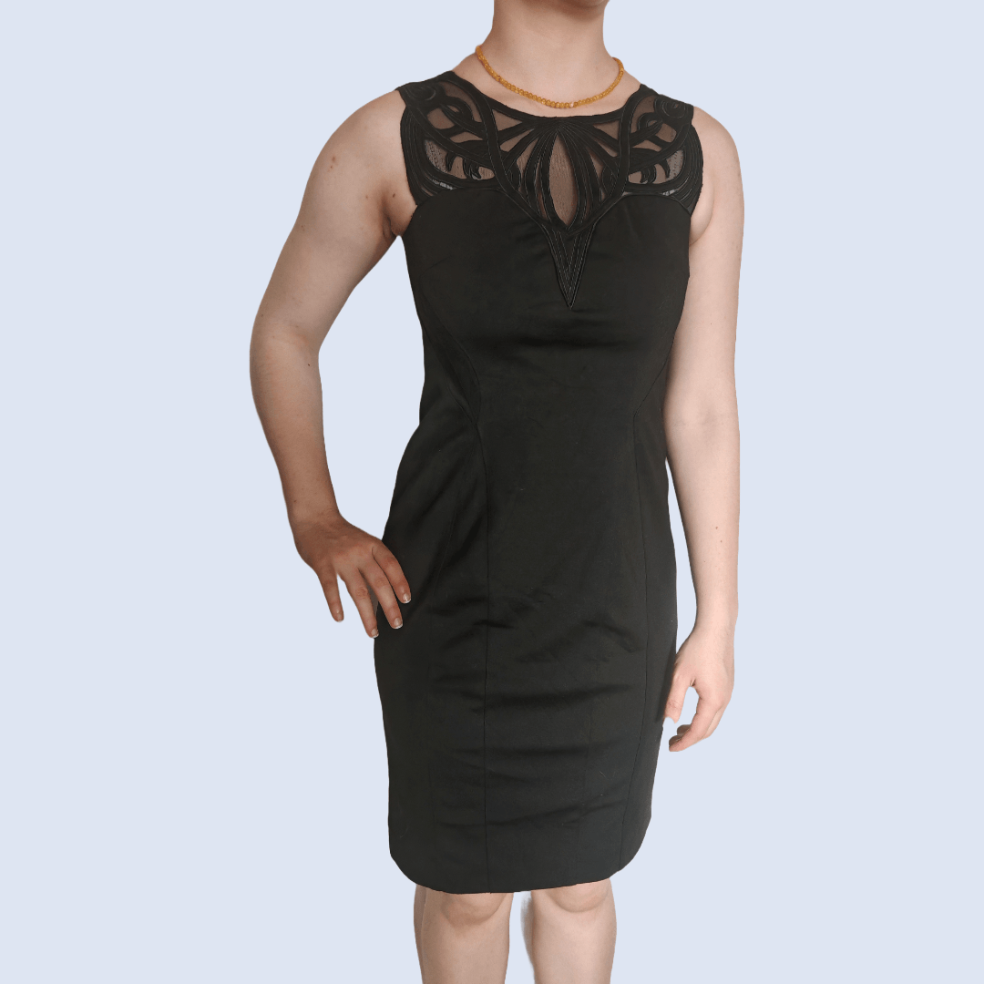 Karen Millen VTG Karen Millen Wool Sheer Mesh Sweetheart Neckline Dress Size M / US 6-8 / IT 42-44 - 4 Thumbnail