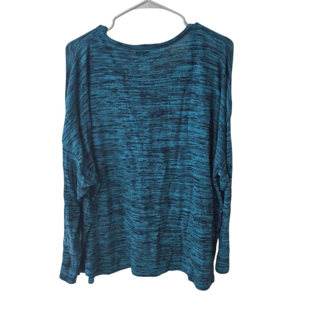 Other Jones New York Signature Seagreen and Black Heather Top - 3X Size 3XL / US 20-22 - 2 Thumbnail