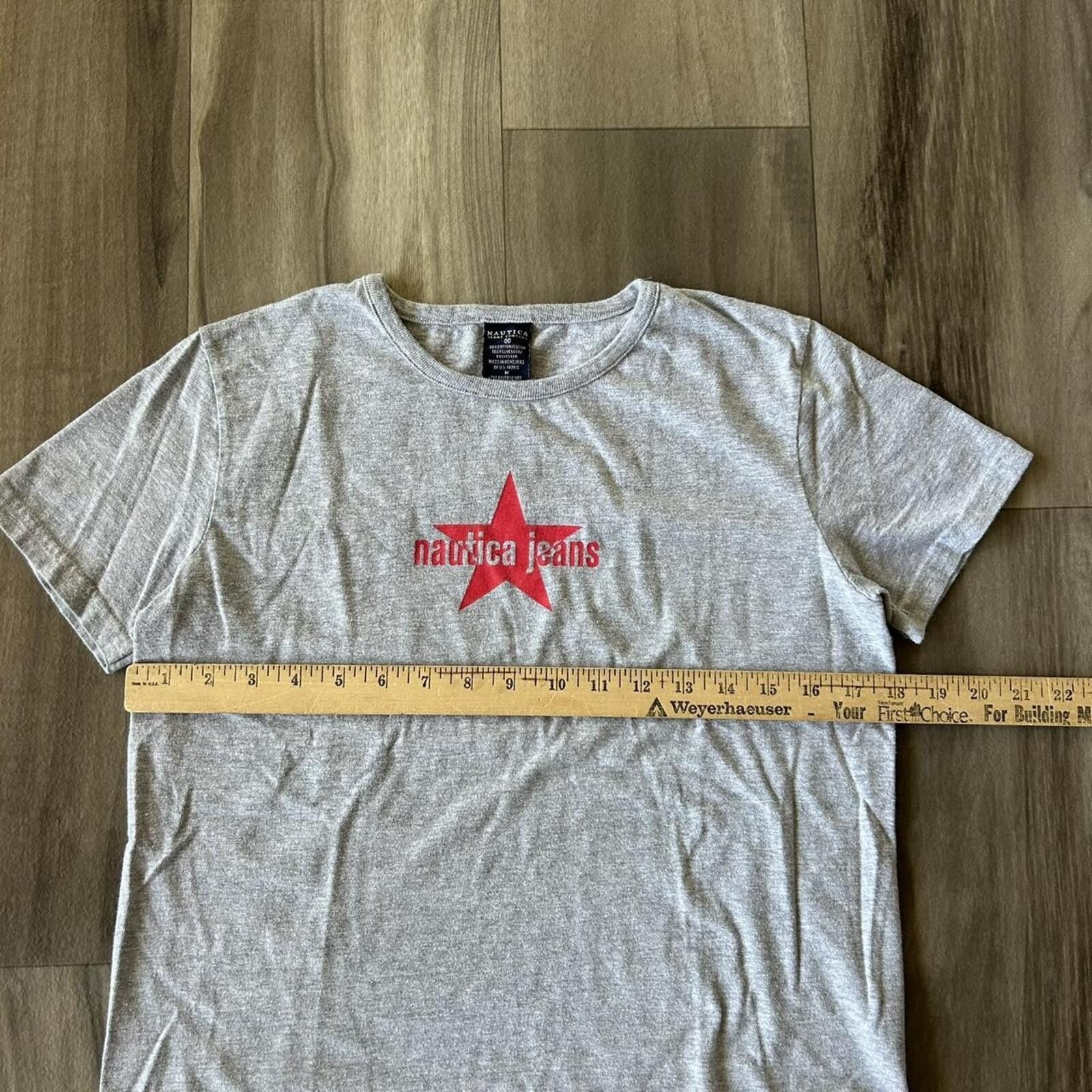 Nautica Vintage 90’s Women’s Nautica Jeans Grey Red Star Shirt Top M Size M / US 6-8 / IT 42-44 - 5 Thumbnail