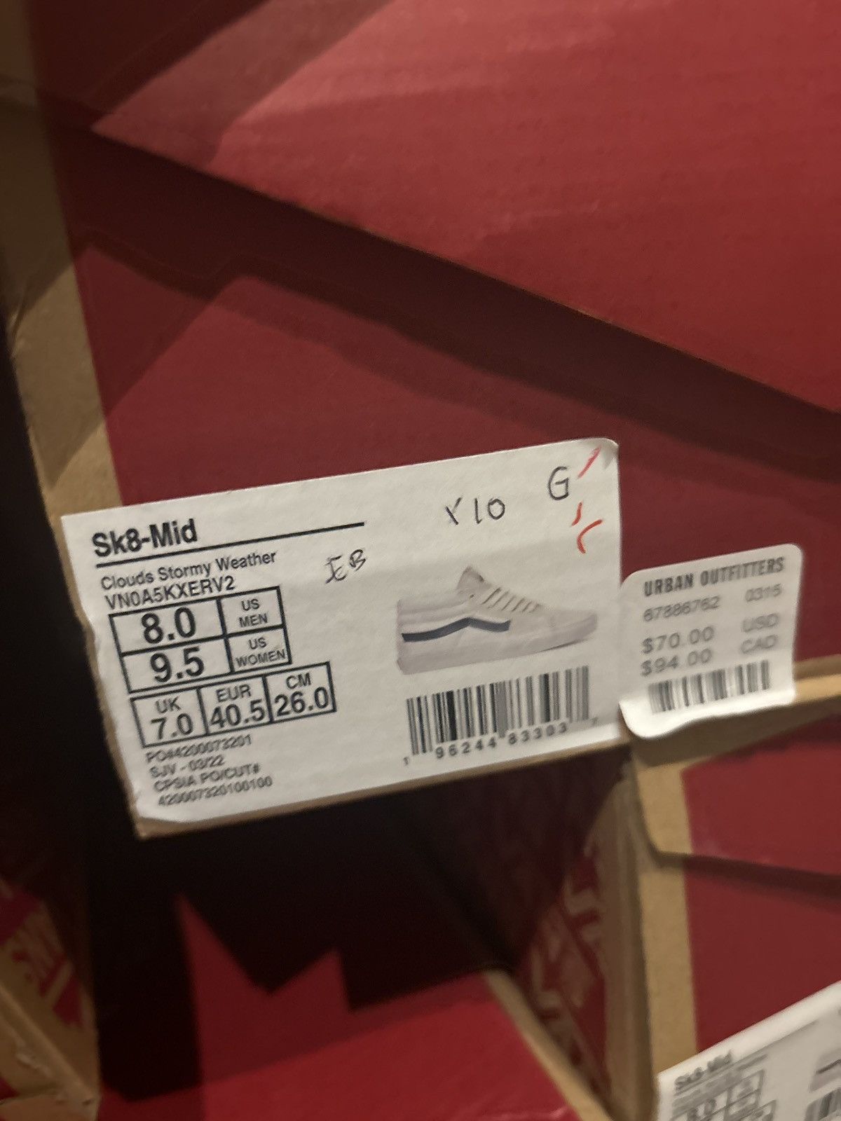 Vans Vans Sk8-Mid Sneaker Shoe VN0A5KXERV2 Stormy Weather 8 P$70 Size US 8 / EU 41 - 10 Thumbnail