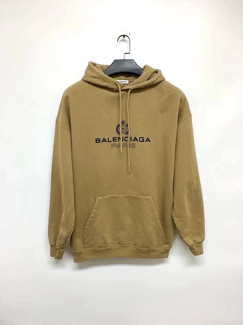 Balenciaga Balenciaga Wheat Pattern Hooded Sweatshirt, Khaki, Size XS Size US XS / EU 42 / 0 - 1 Thumbnail