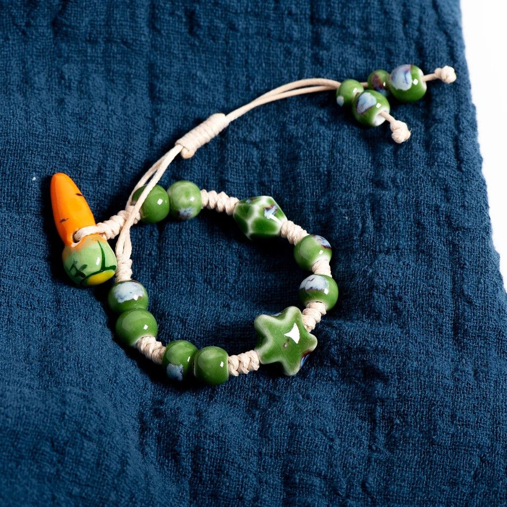 Handmade Star Charm Ceramic Bracelet Jewelry Gift For Her Size ONE SIZE - 1 Thumbnail