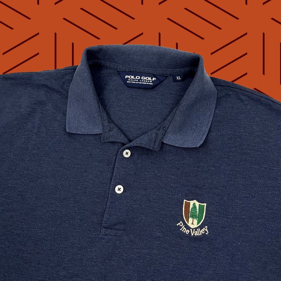 Polo Ralph Lauren Polo Ralph Lauren Polo Shirt Men XL Blue VTG Pine Valley Long Sleeve Polo Golf 100% Cotton Regular Fit Size US XL / EU 56 / 4 - 1 Thumbnail