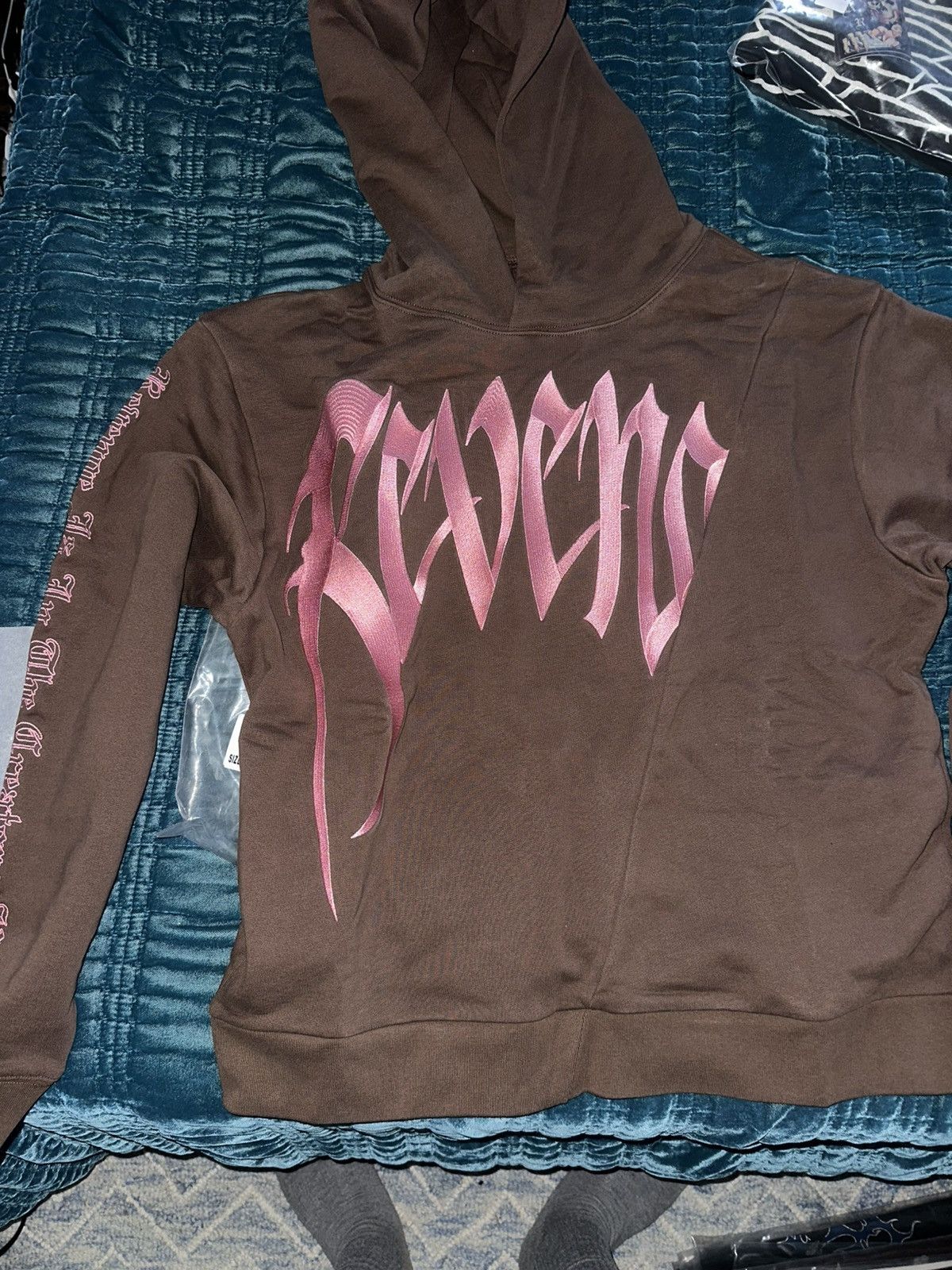 Revenge Embroidered Split Arch Hoodie Brown/Pink Size US M / EU 48-50 / 2 - 1 Thumbnail