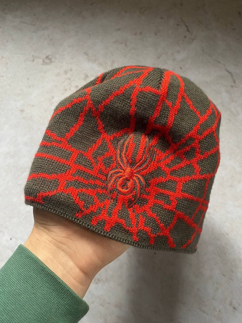 Japanese Brand Vintage Spyder Web over print Y2K Beanie Hat Size ONE SIZE - 3 Thumbnail