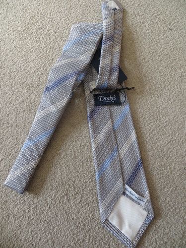 Drake's GRENADINE STRIPED SILK TIE Size ONE SIZE - 1 Thumbnail