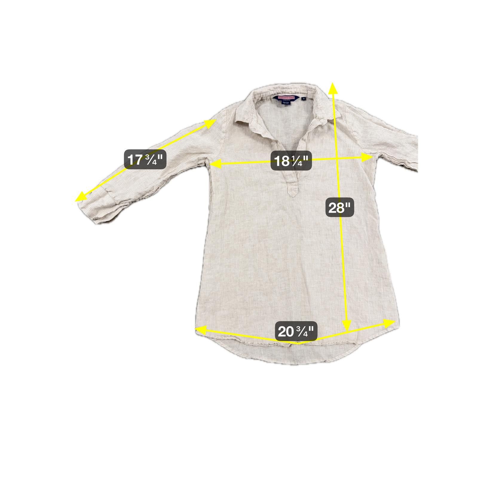 Vineyard Vines Vineyard Vines Women's 100% Linen Tunic - XS Blouse Size XS / US 0-2 / IT 36-38 - 4 Thumbnail