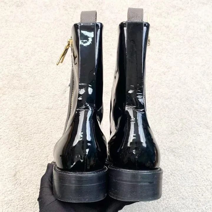 Louis Vuitton Louis Vuitton Women's Black Zip Logo Ankle Boots -2508 Size US 7 / IT 37 - 5 Thumbnail