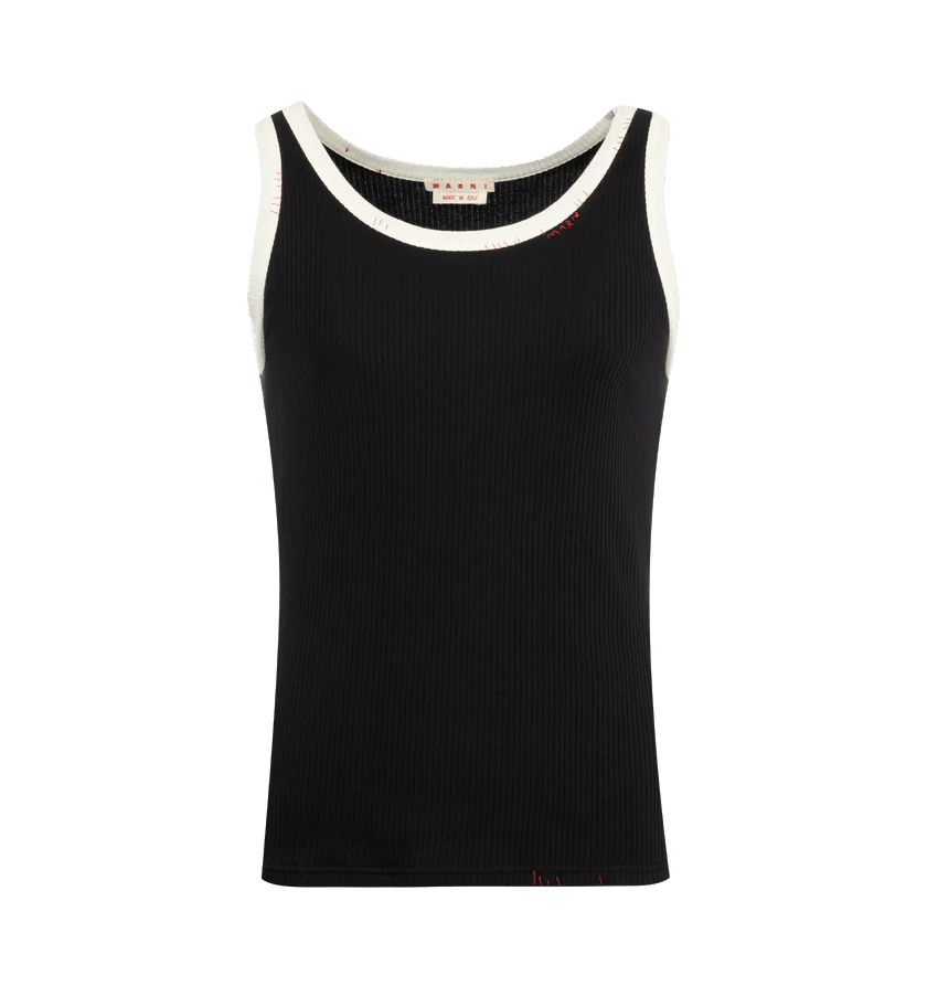 Marni o1h1sh11224 Ribbed Tank Top in Black Size US M / EU 48-50 / 2 - 1 Thumbnail