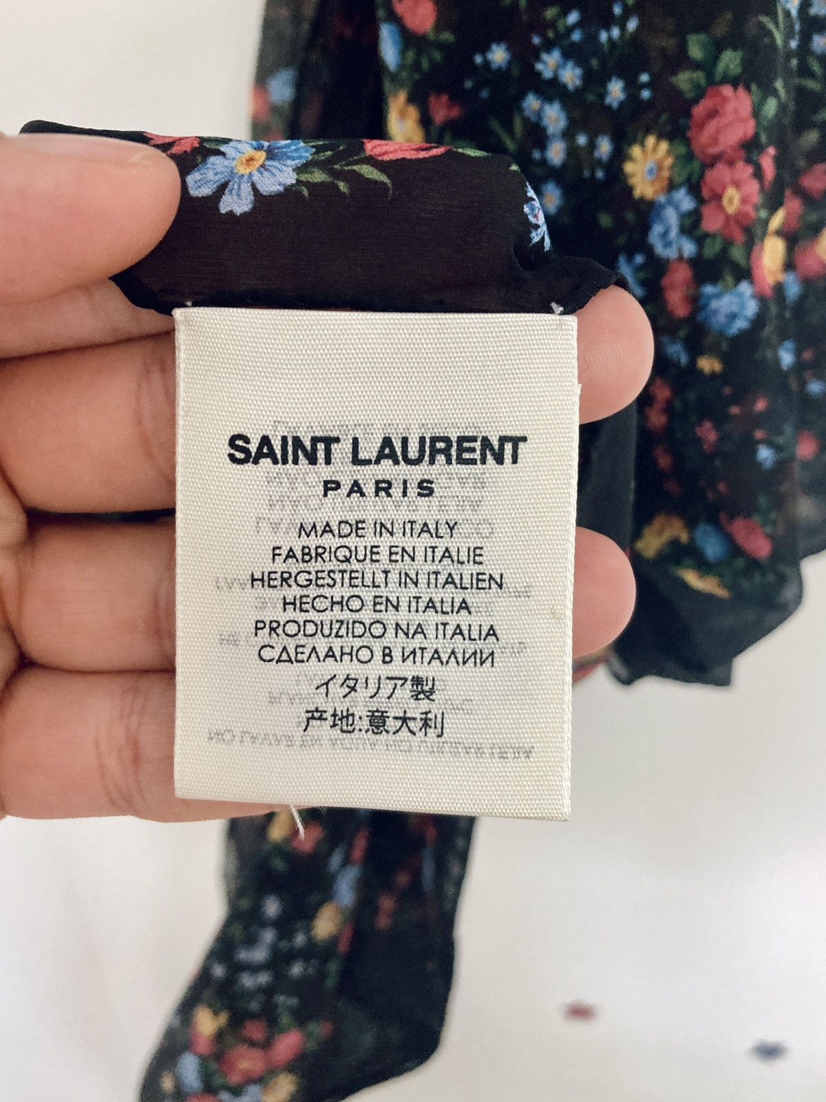 Saint Laurent Paris SAINT LAURENT PARIS BY HEDI SLIMANE 16AW FLORAL SILK SCARF Size ONE SIZE - 4 Thumbnail