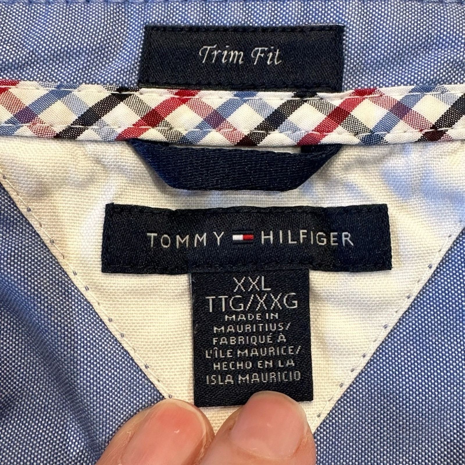 Tommy Hilfiger Tommy Hilfiger XXL Blue & White Long Sleeve Button Up Shirt Size US XXL / EU 58 / 5 - 5 Thumbnail