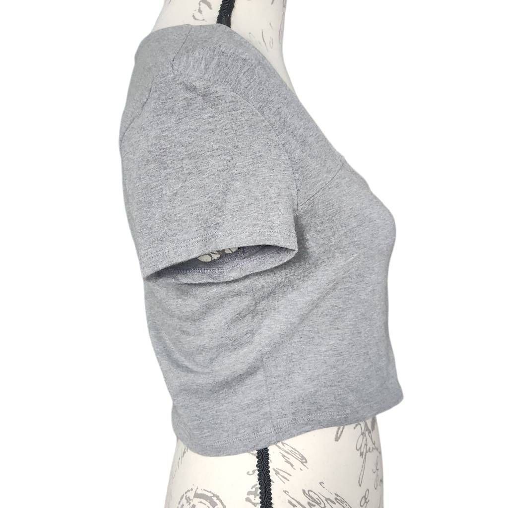 Forever 21 Forever 21 Women's Size Large Gray Black Zip Down Crop Top Size L / US 10 / IT 46 - 4 Thumbnail