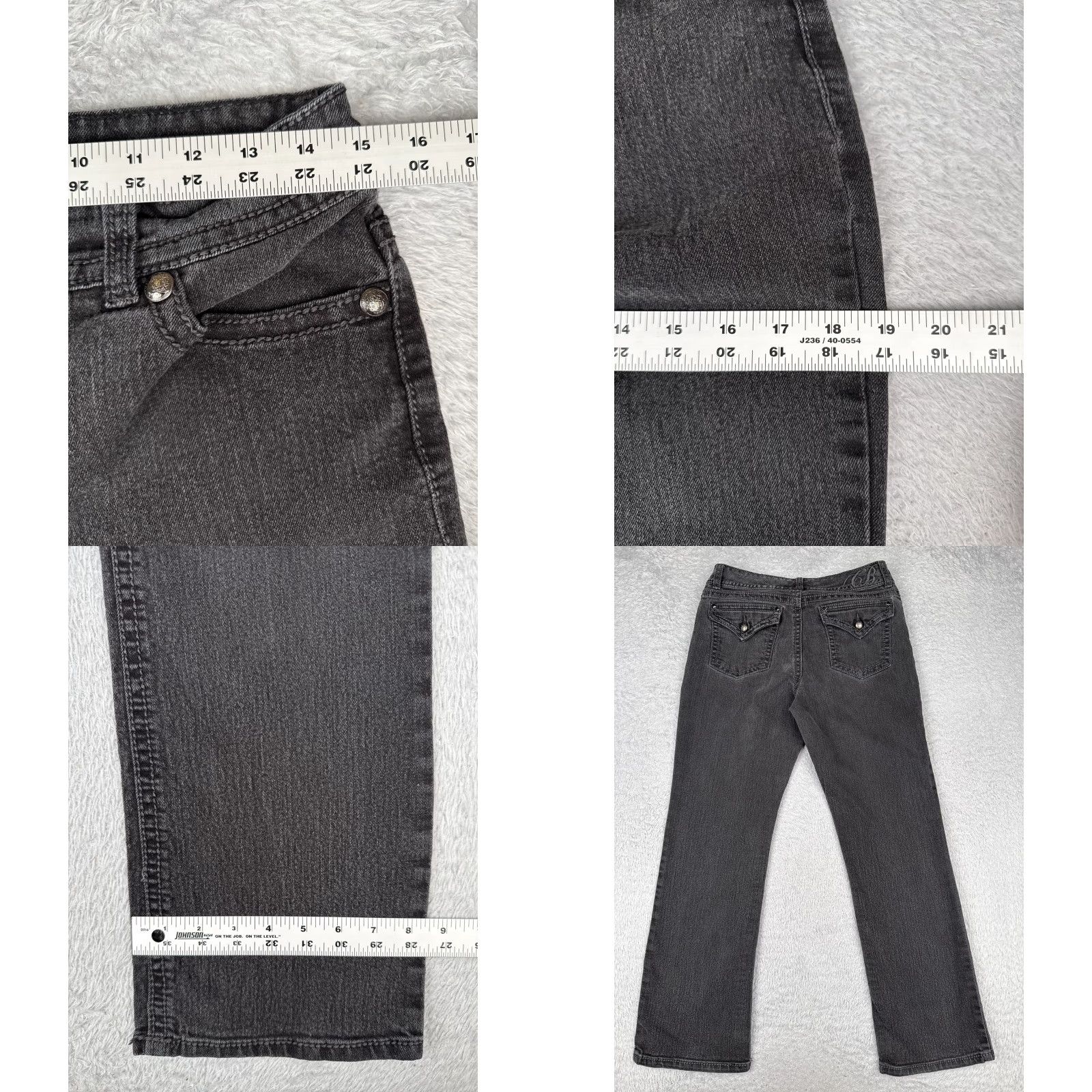 Vintage VINTAGE not applicable; proceed with optimized title: Code Bleu Jeans Women Bootcut Jeans Black 30x30 Regular Cotton Blend Denim 5-Pocket 10 Mid Rise Size 32" / US 10 / IT 46 - 9 Thumbnail