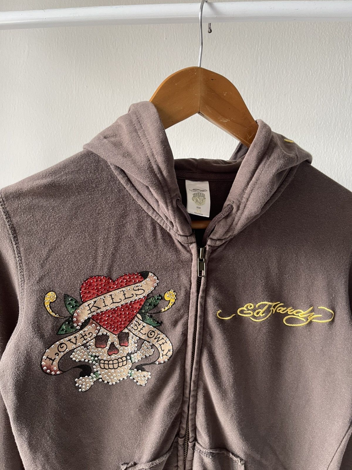 Ed Hardy 2000s Y2k Ed Hardy Skull Zip Hoodie Size US S / EU 44-46 / 1 - 5 Thumbnail