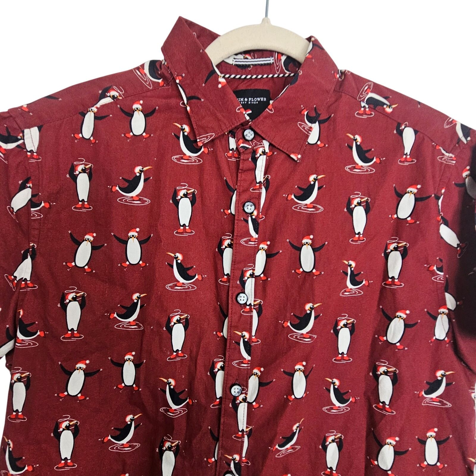 Flower Mountain Denim & Flower Ricky Singh Button Front Red Penguin M Size US M / EU 48-50 / 2 - 2 Thumbnail