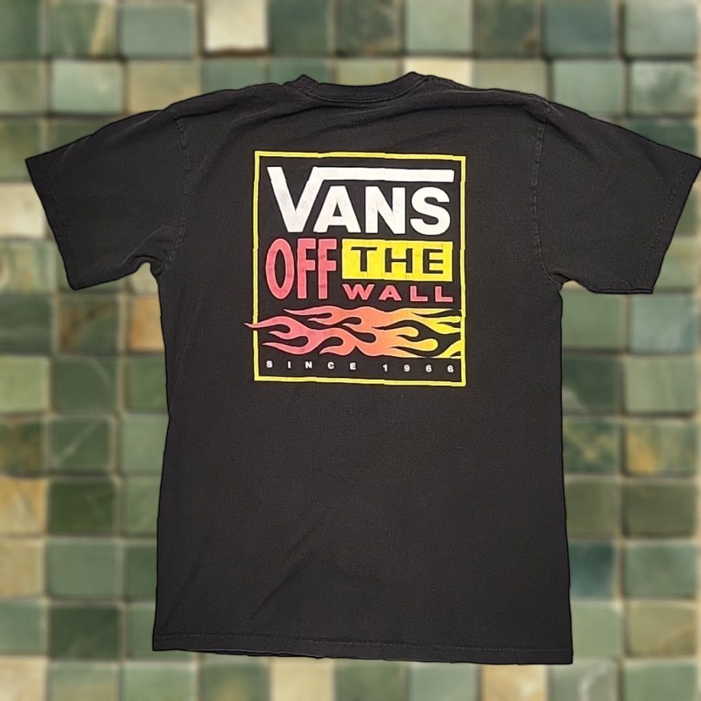 Vans Vans Shirt Mens M Black Flame Graphic Skate Surf Street tee 90s Mens Size US M / EU 48-50 / 2 - 1 Thumbnail