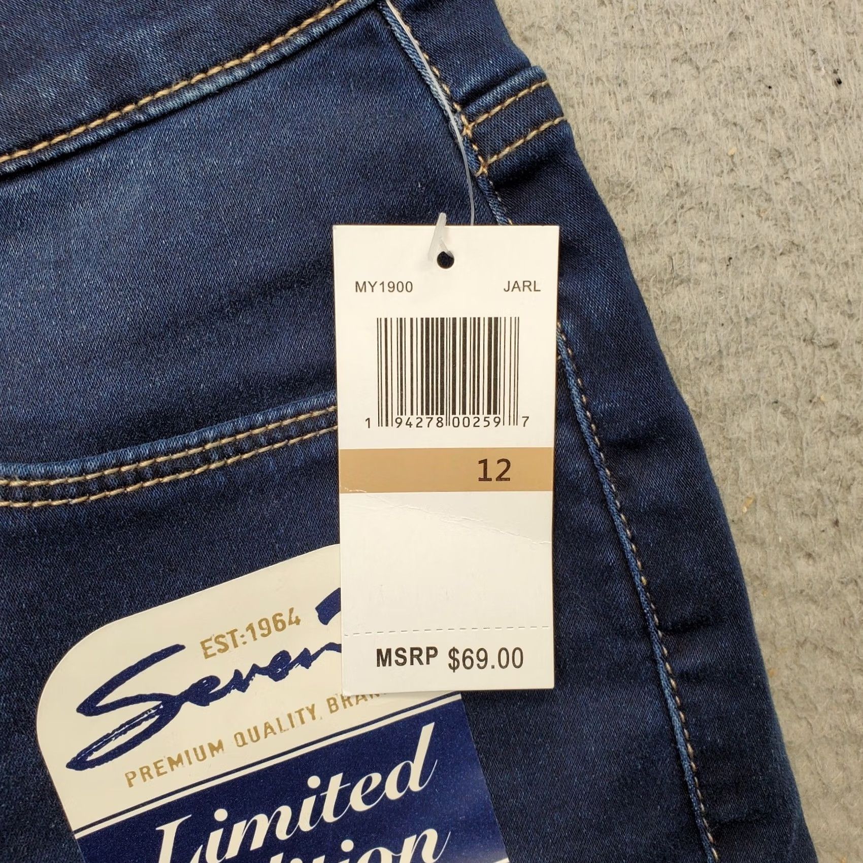 Vintage Seven7 Legging Jeans Women 12 Blue Denim Cotton Ultra High Rise Comfort Size 34" / US 12 / IT 48 - 6 Thumbnail