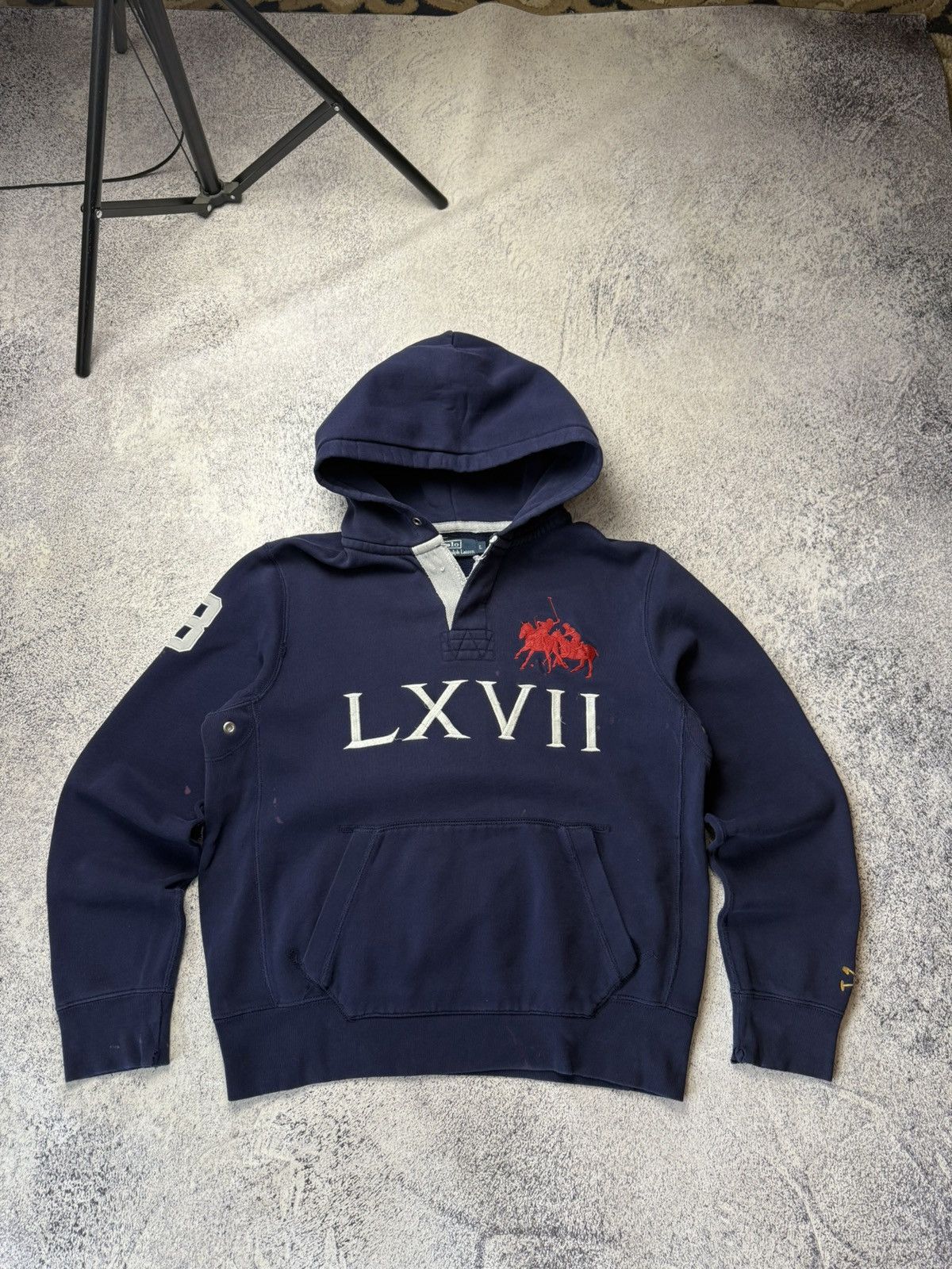 Polo Ralph Lauren Vintage Polo Ralph Lauren Dirty Distressed Hoodie Y2K Size US L / EU 52-54 / 3 - 2 Thumbnail