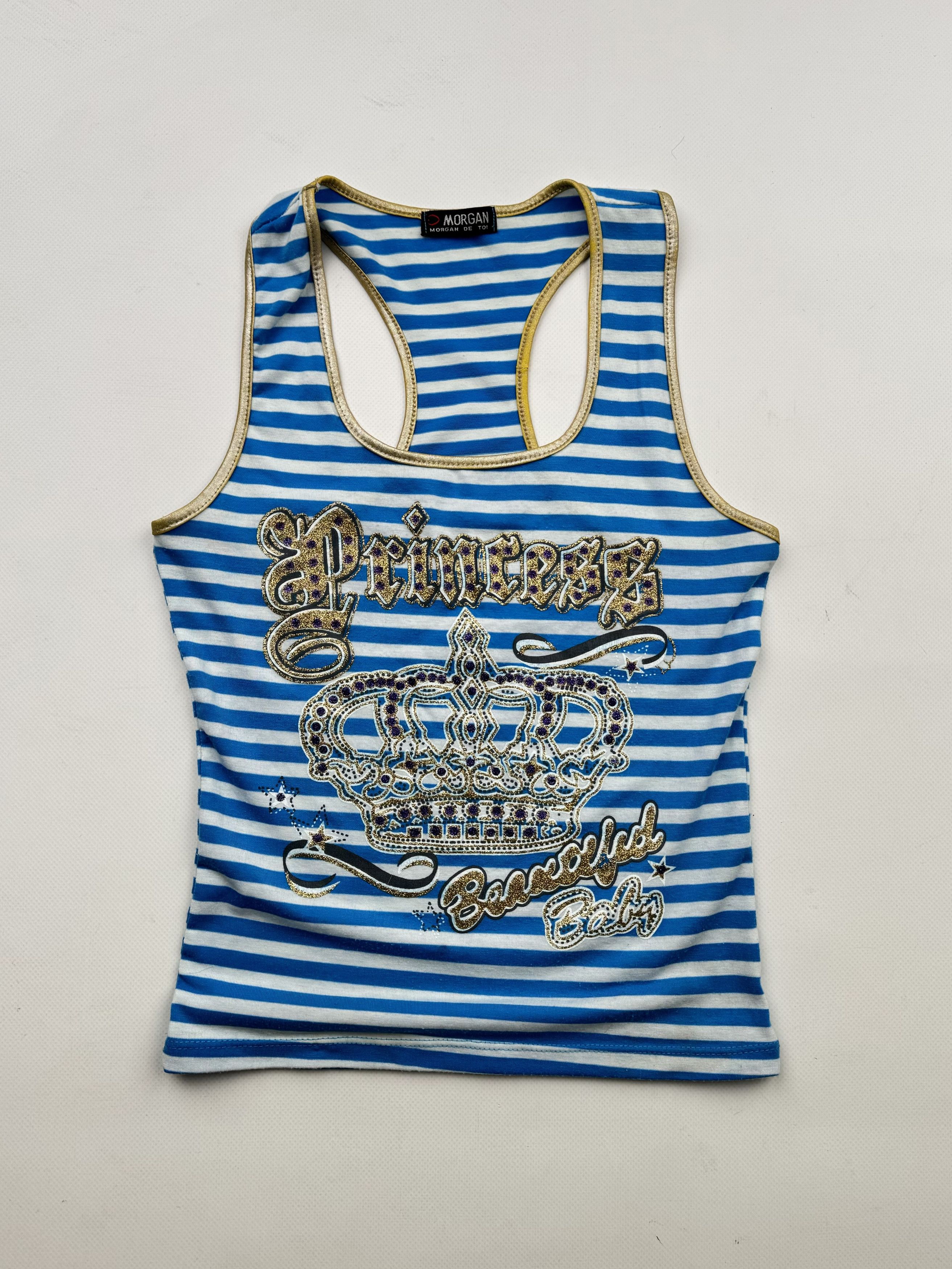 Vintage 00's Striped Tank Top B86(V121)E2 Size XS / US 0-2 / IT 36-38 - 1 Thumbnail