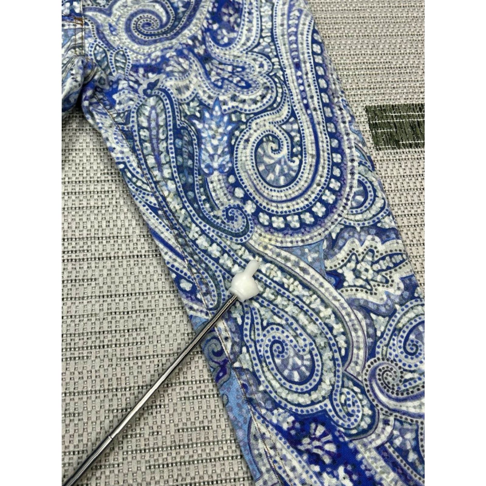 Etro Etro Jeans Womens 30 Blue Denim Paisley Mid Rise Skinny Leg 30x26 Size 30" / US 8 / IT 44 - 3 Thumbnail