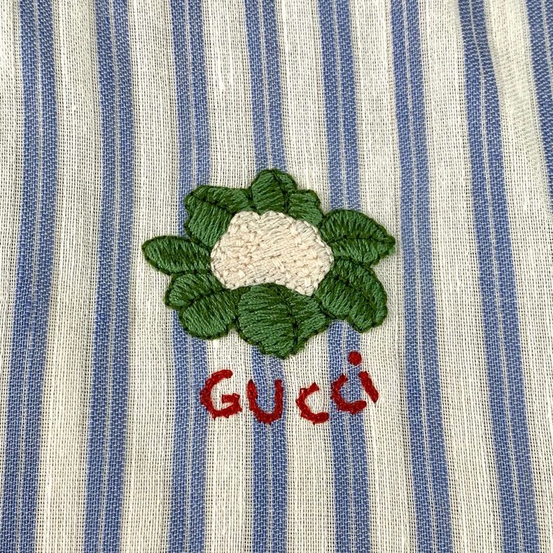 Gucci Gucci Size 38 Light blue cotton-linen blend striped lapel Size US XS / EU 42 / 0 - 5 Thumbnail