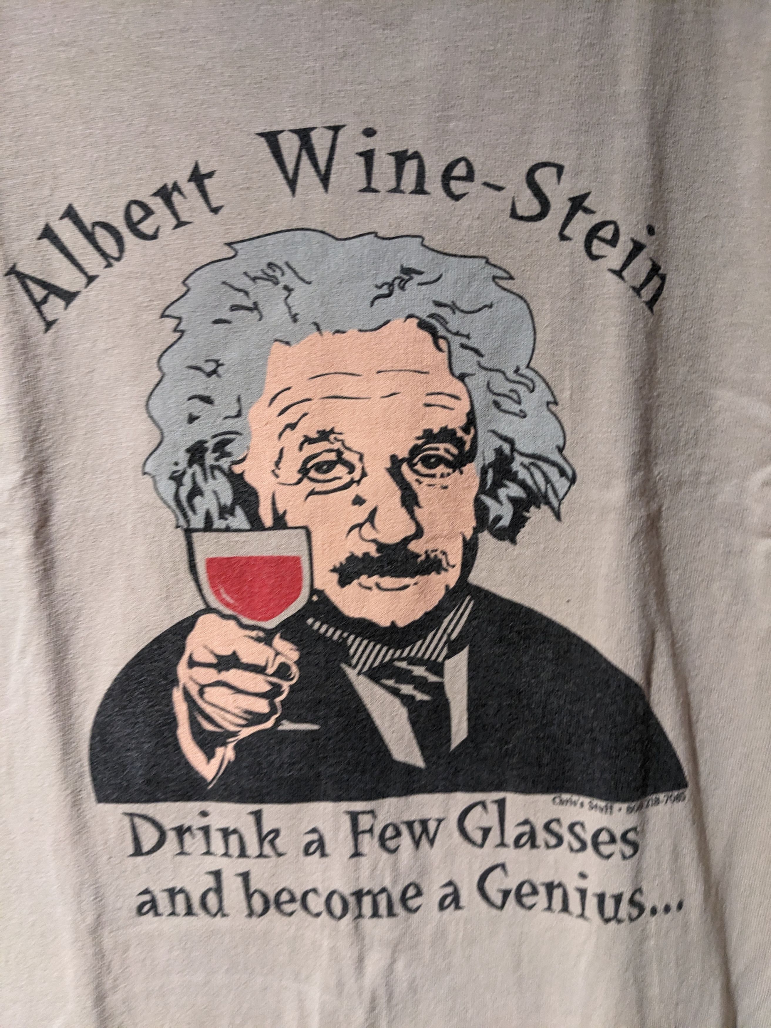 Anvil Vintage Y2K Albert Einstein Wine Drinker Genius T-Shirt Size US M / EU 48-50 / 2 - 2 Thumbnail