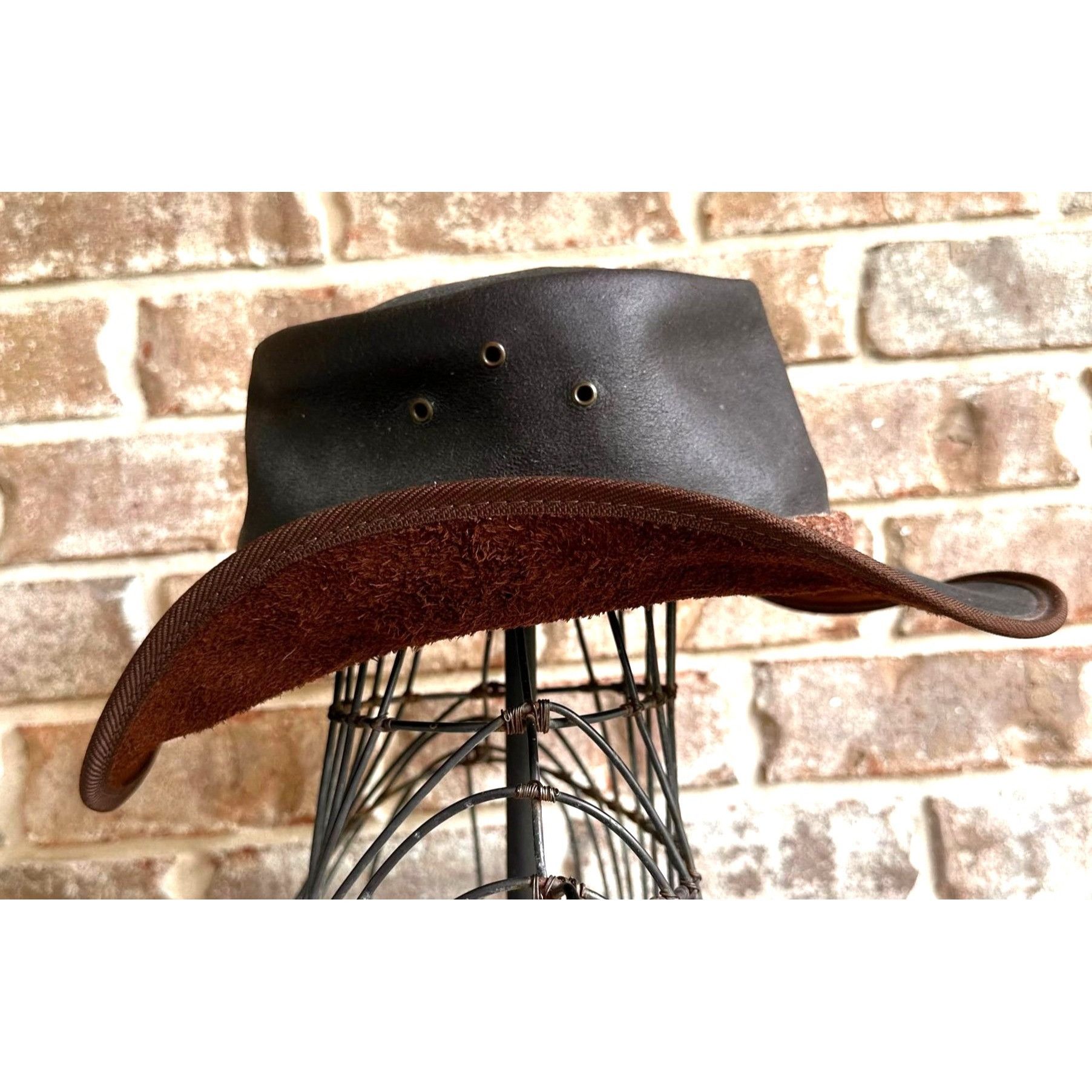 Vintage Vintage Australian Geographic Leather Hat Large 59 Brown Au Size ONE SIZE - 6 Thumbnail