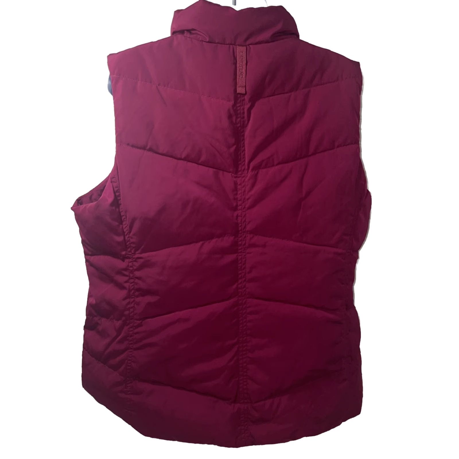 Lands' End Lands End Puffer Vest Women L Purple Zip Pockets High Neck Mid-Length Sleeveless Logo Size L / US 10 / IT 46 - 2 Thumbnail