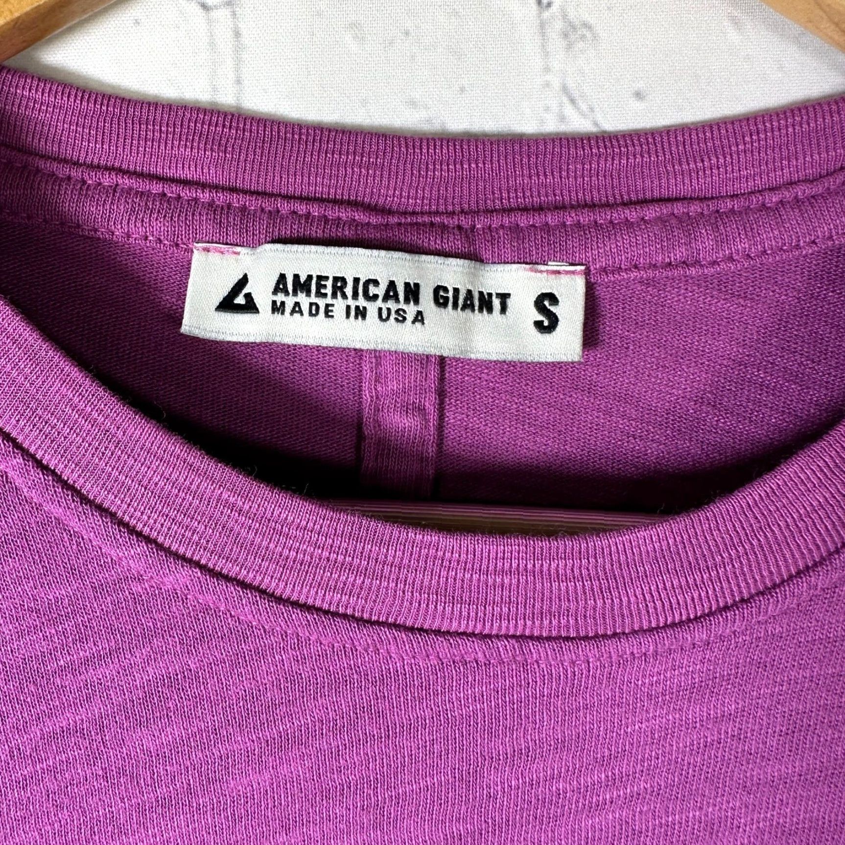 Vintage American Giant Womens T-Shirt Long Sleeve Slub Cotton Purple Magenta Crew Neck S Size S / US 4 / IT 40 - 2 Thumbnail