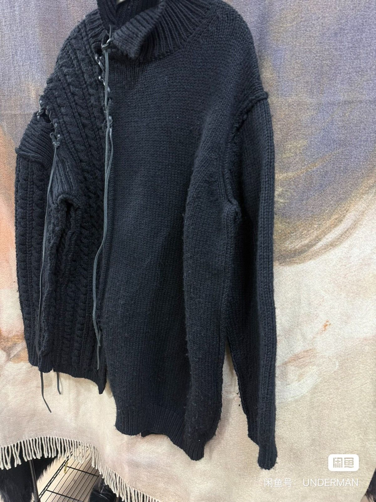 Yohji Yamamoto yohji yamamoto pour homme leather lace sweater Size US L / EU 52-54 / 3 - 4 Thumbnail