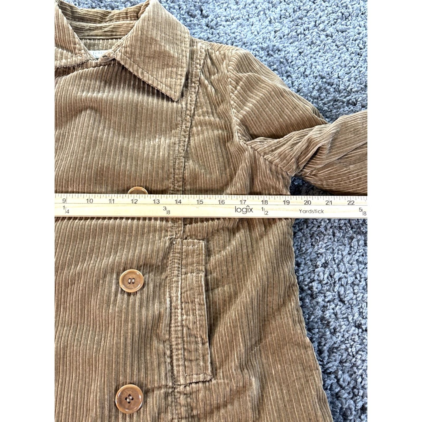 J.Crew J.CREW Jacket Corduroy Wool Lined Brown M Chore Coat Peacoat Double Breasted Button Casual Mid-Length Men's Wool Lined Jacket Size US M / EU 48-50 / 2 - 3 Thumbnail