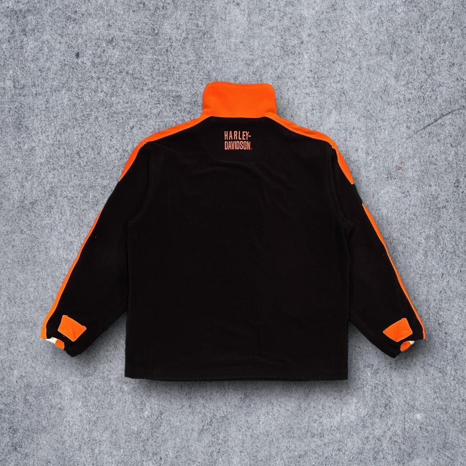 Harley Davidson Harley-Davidson Black Fleece Quarter-Zip w/ Orange Stripes Size US L / EU 52-54 / 3 - 3 Thumbnail