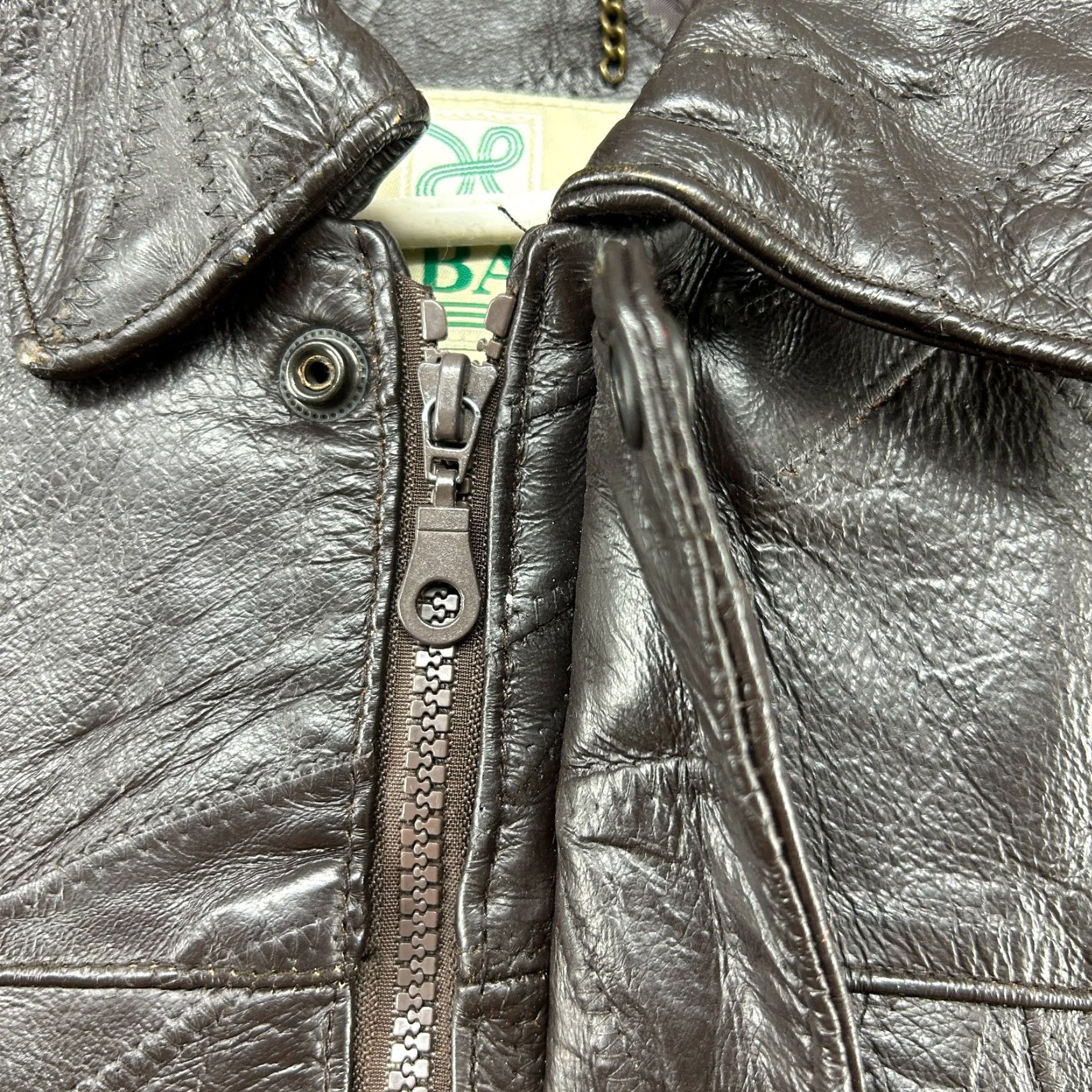 Haband VINTAGE Haband Jacket Mens L Brown Bomber Leather Patchwork Lined 90s Western Casual Zip Coat Mens Size US L / EU 52-54 / 3 - 4 Thumbnail