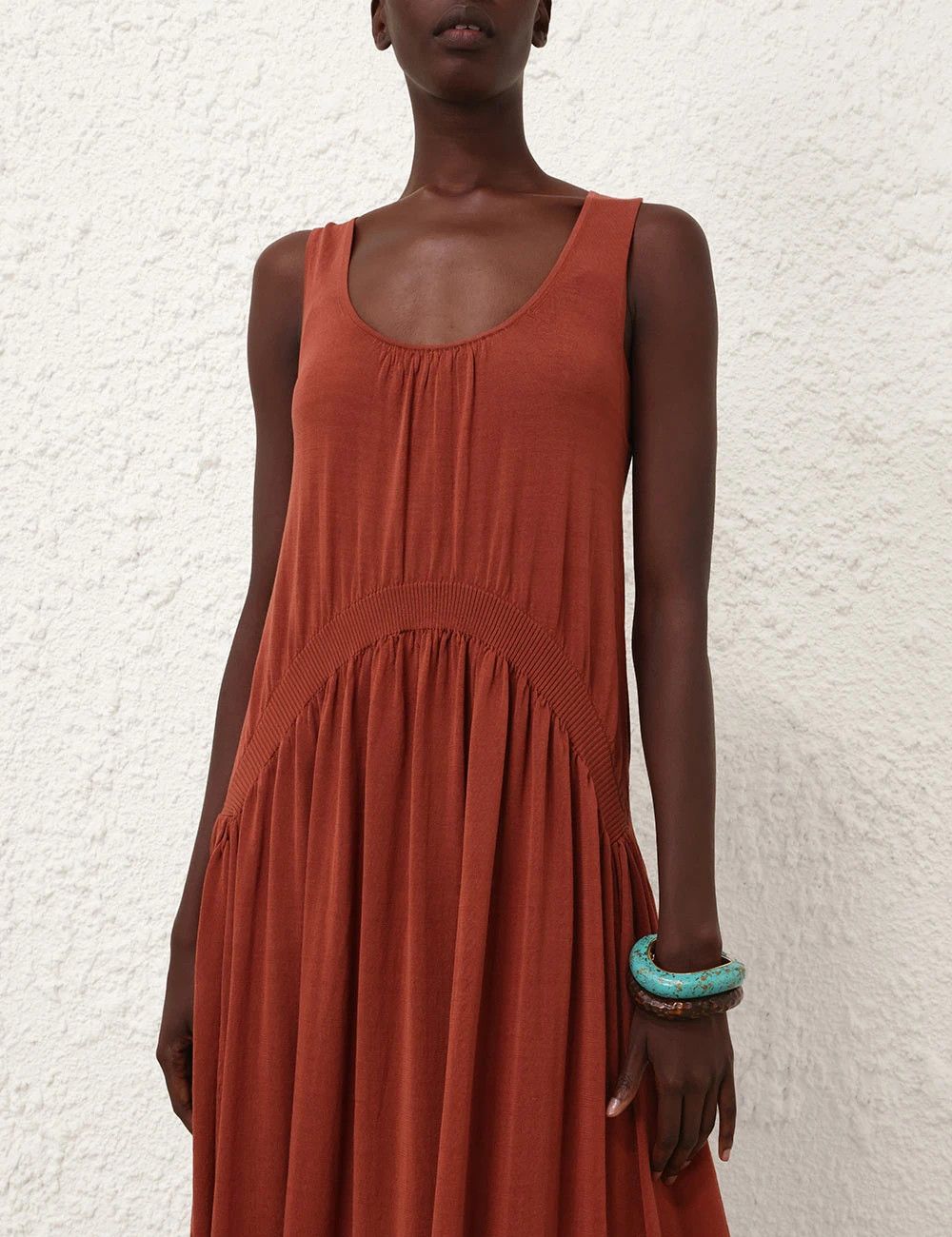 Zimmermann oc11z0226 Illuminate Gathered Maxi Dress In Rust Size XS / US 0-2 / IT 36-38 - 5 Thumbnail