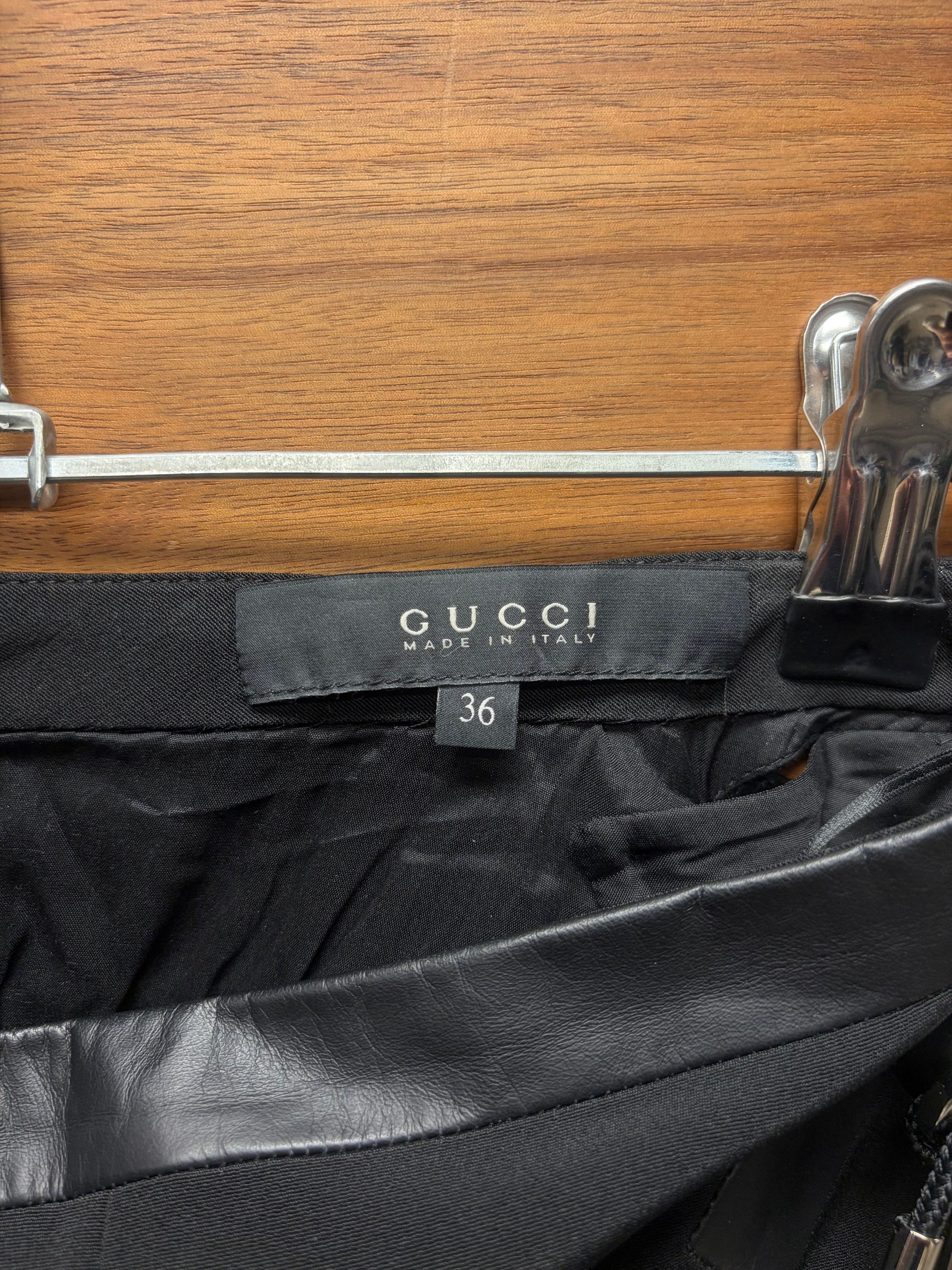 Gucci SS2010 Gucci by Frida Giannini Crystal Harness Closure Black Silk Trousers Size US 29 - 4 Thumbnail