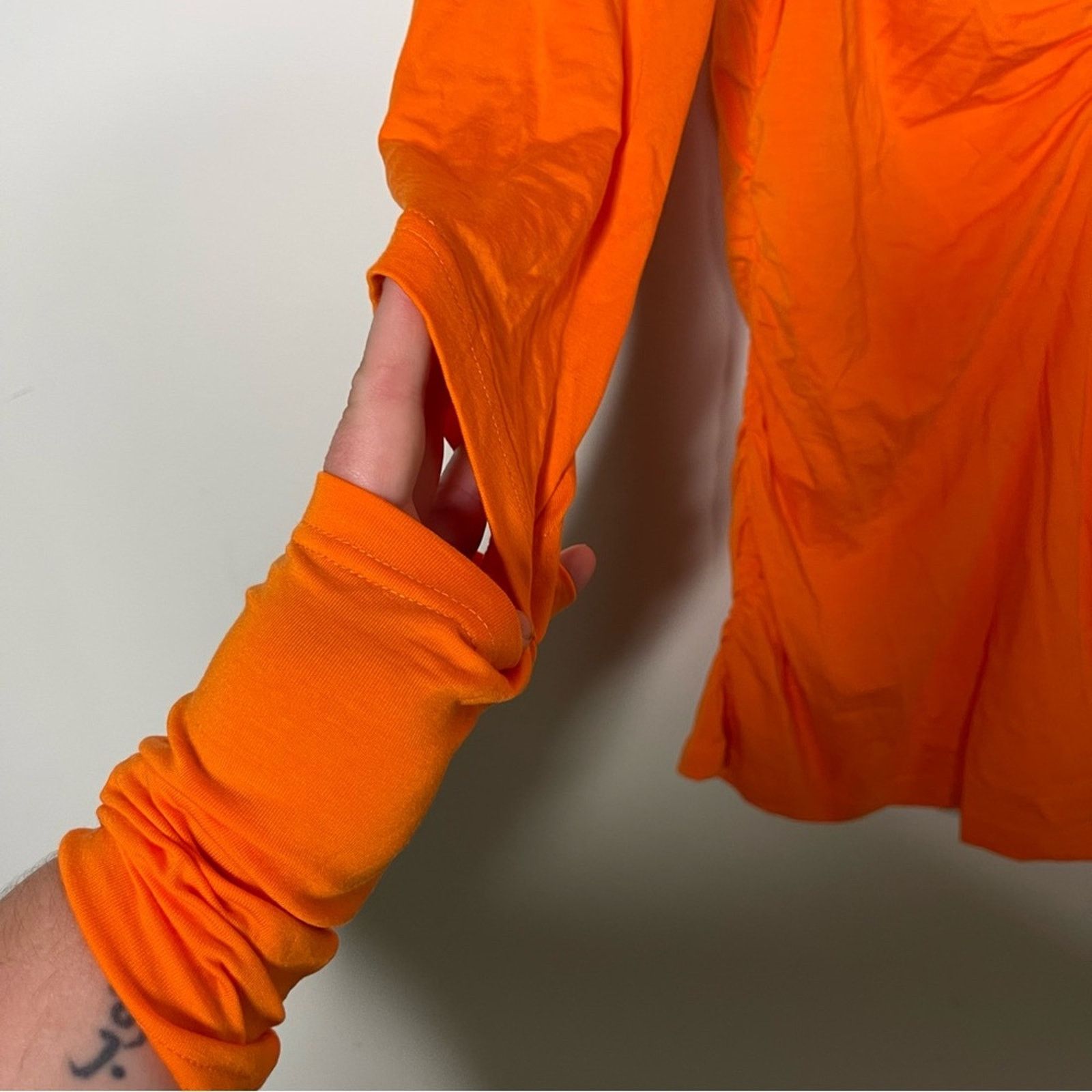 Ganni Cutout Blouse In Vibrant Orange sz 40 US 8