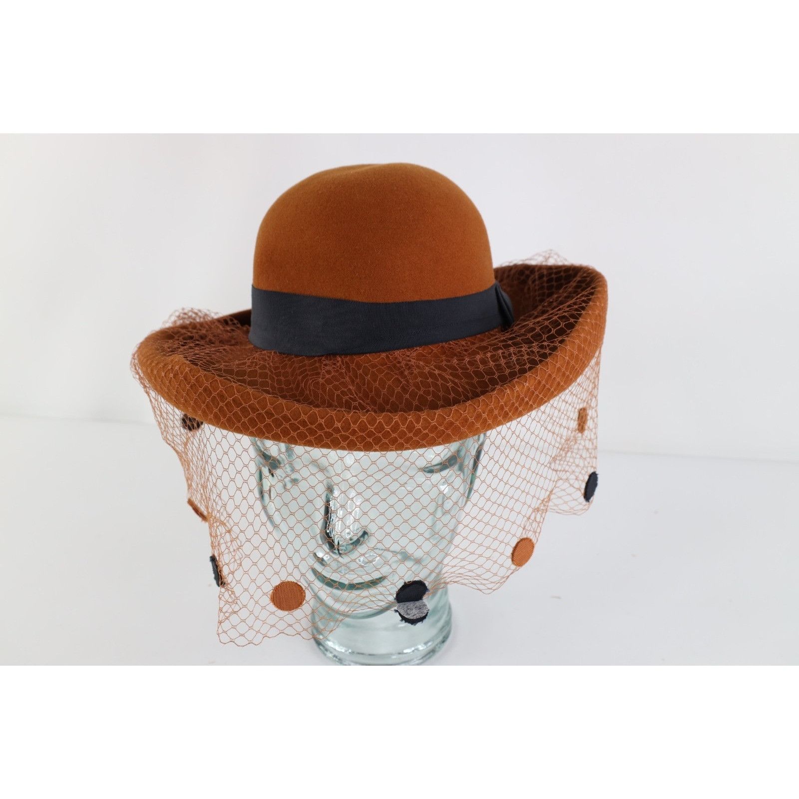Vintage Vintage 60s Adolfo Mid Century Modern Birdcage Lace Hat Size ONE SIZE - 1 Thumbnail