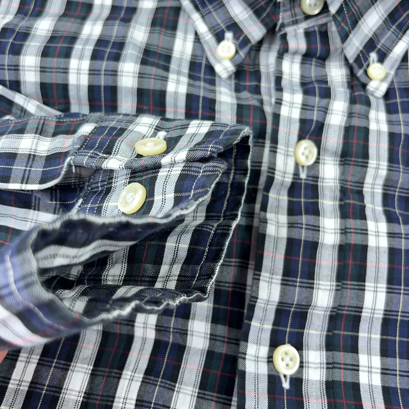 Ralph Lauren Ralph Lauren Shirt Men 18 34 Blue Plaid Button Up Classic Fit Oxford Cloth Dress Size 48R - 5 Thumbnail