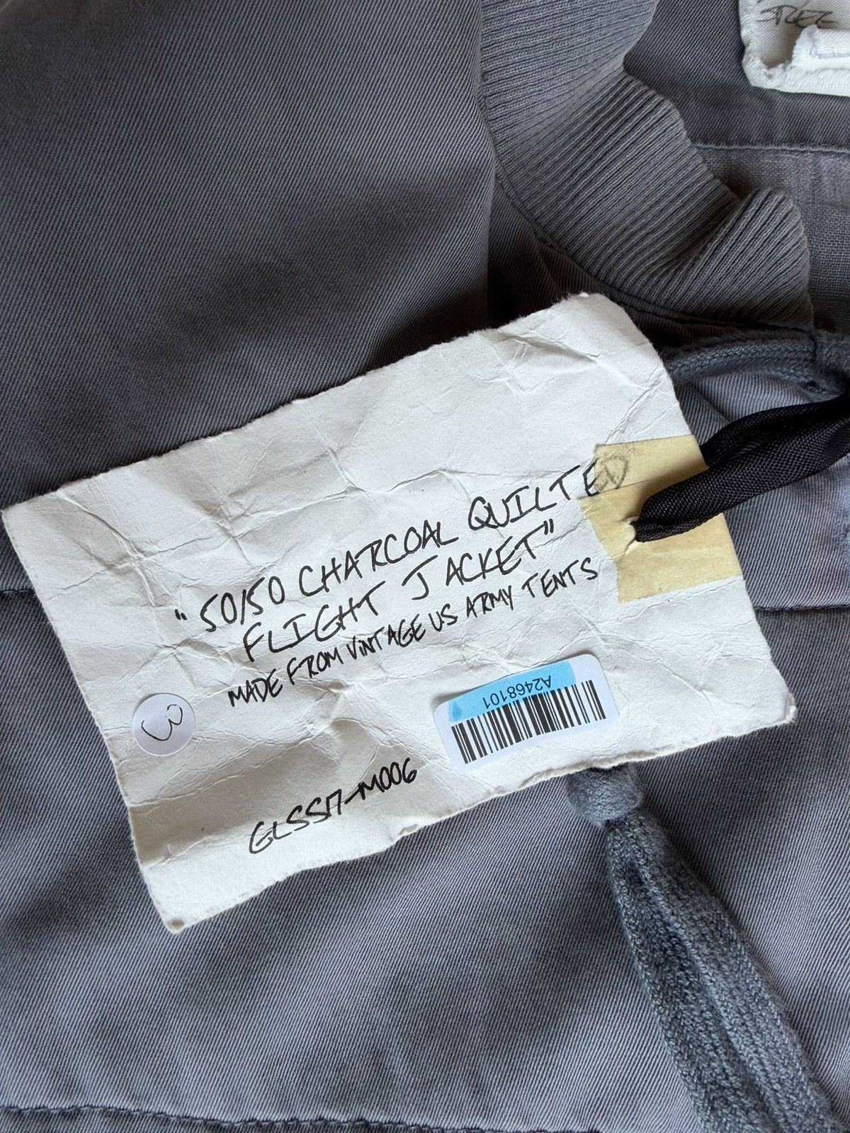Greg Lauren NWOT 2500$ 50/50 Quilted Charcoal Flight Jacket Size US L / EU 52-54 / 3 - 6 Thumbnail