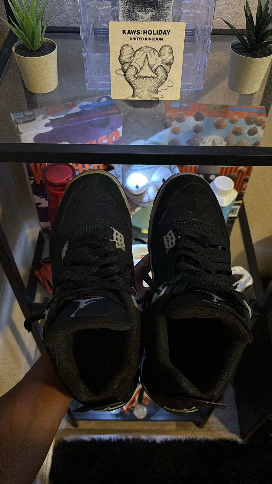Jordan Brand Jordan 4 Black Canvas Size US 11.5 / EU 44-45 - 4 Thumbnail