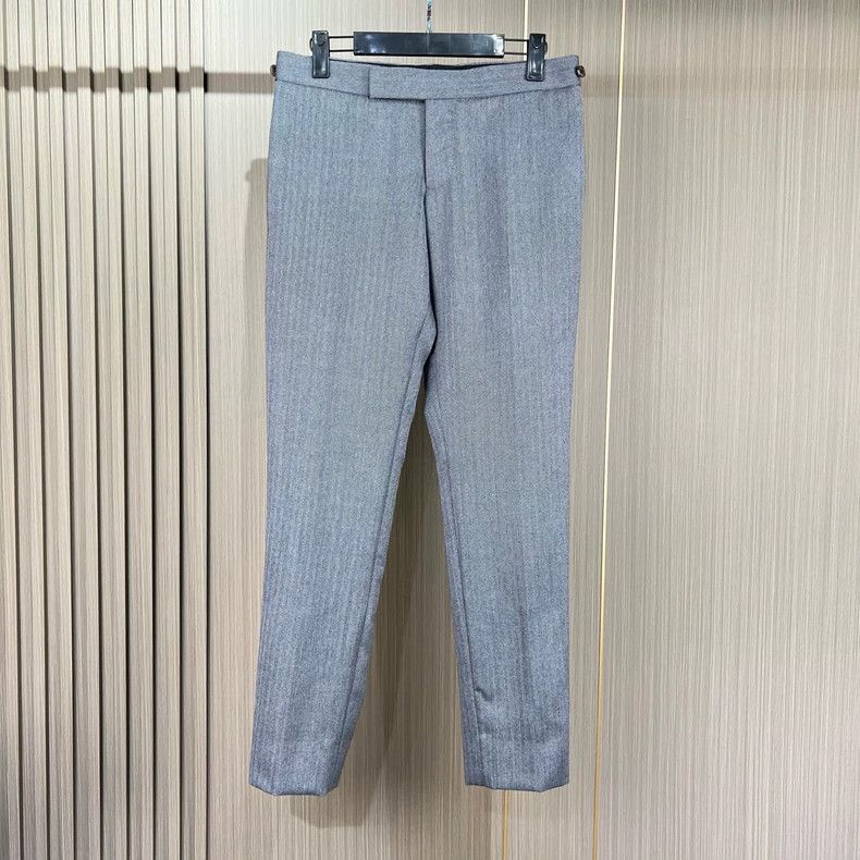 Thom Browne Thom Browne size1 Gray striped colored wool trousers Size 34S - 1 Thumbnail