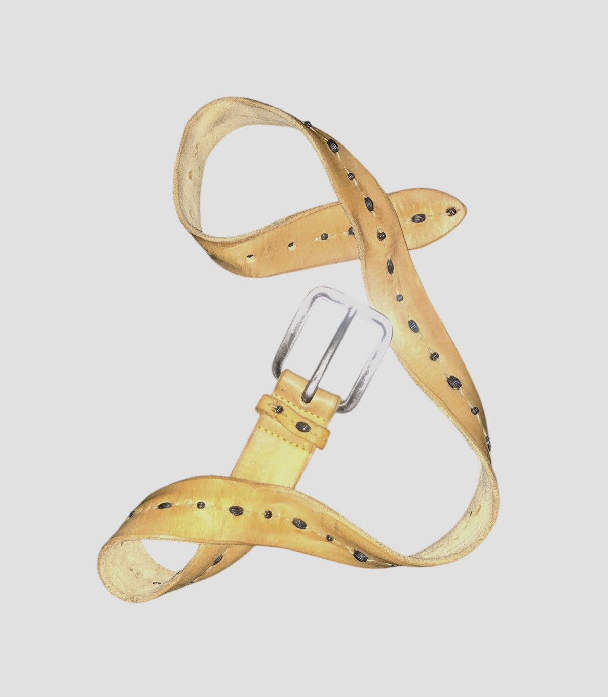 Leather × Orciani VINTAGE ORCIANI LEATHER BELT SOLID BRASS Size ONE SIZE - 5 Thumbnail