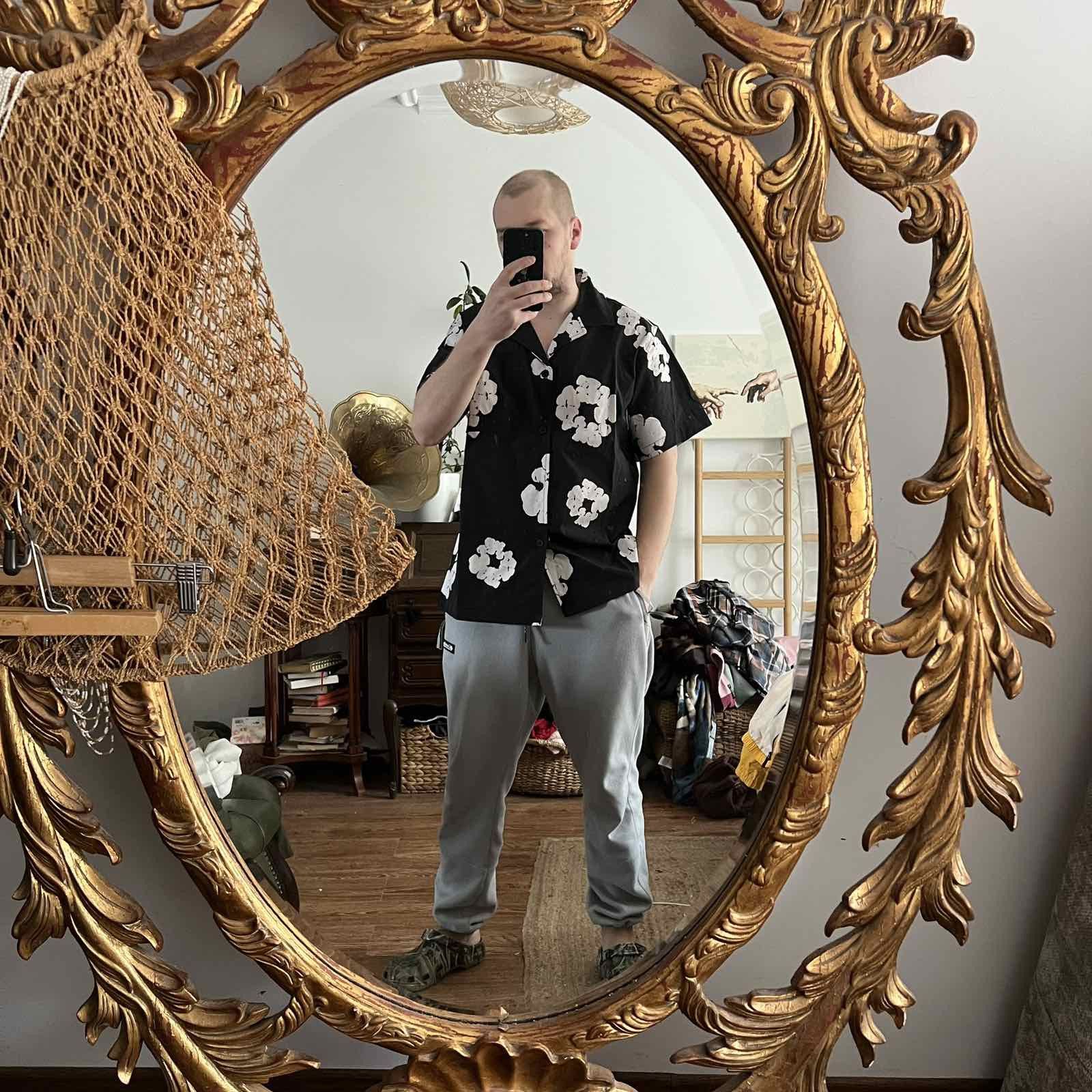 Other VINTAGE Flower Button-Up Shirt L Mens Black T-Shirt Size US L / EU 52-54 / 3 - 3 Thumbnail