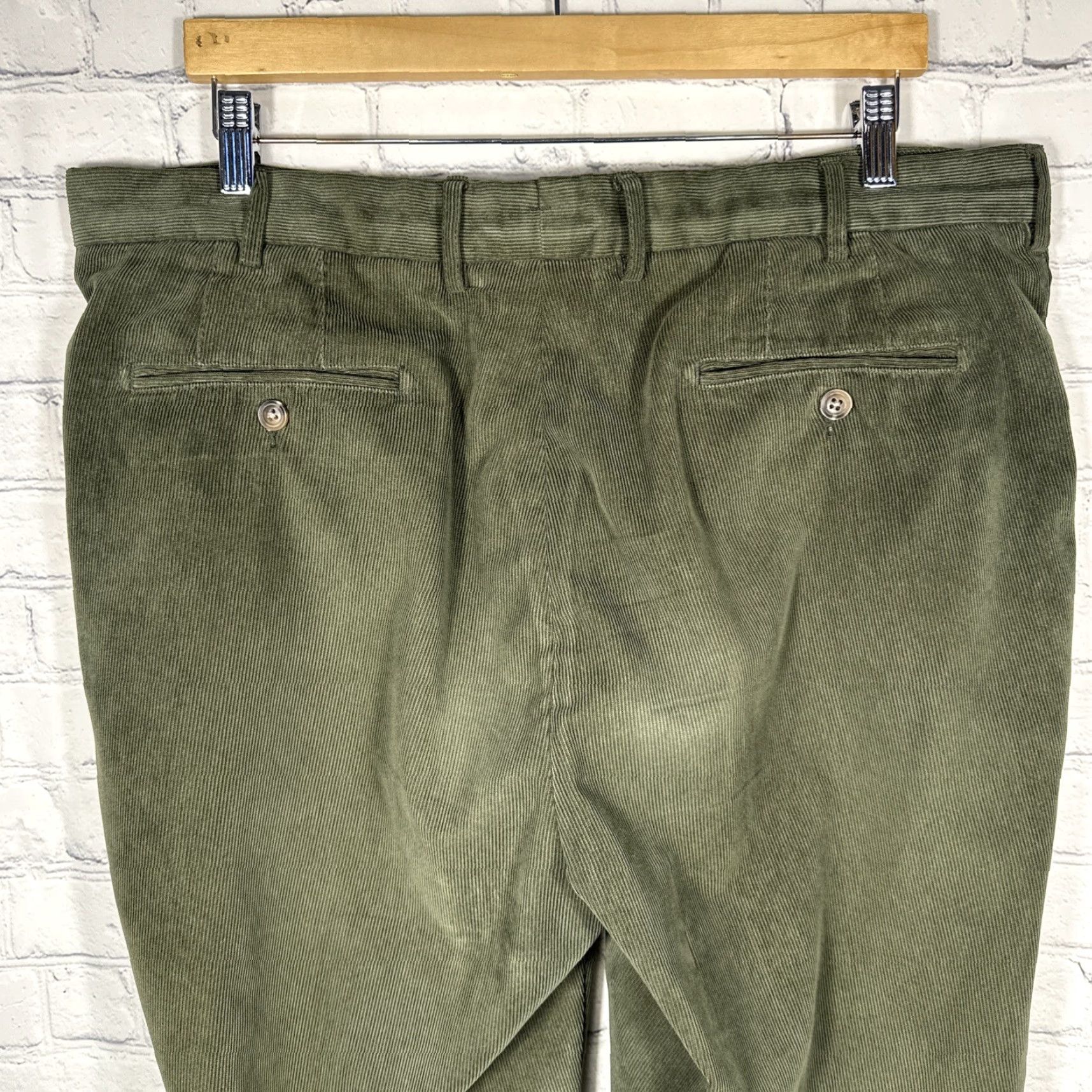 Peter Millar Peter Millar Nanoluxe Pants Mens 38x30 Green Corduroy Khaki Chino MF16B91 Preppy Size US 38 / EU 54 - 6 Thumbnail