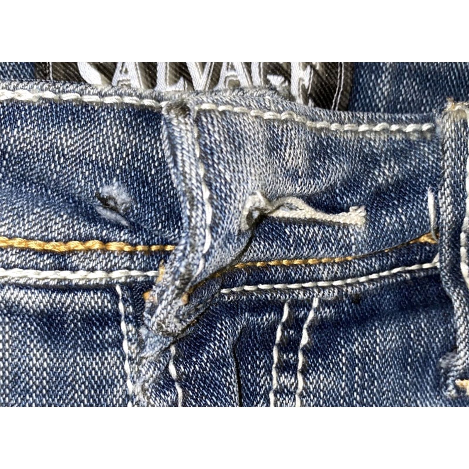 Vintage Salvage Jeans Denim Zip Fly Blue 37 x 32 Mens Regular Size 37 Inseam 32 Men Size US 37 - 4 Thumbnail